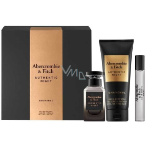 Abercrombie & Fitch Authentic Night Man eau de toilette for men 100 ml + shower gel 200 ml + eau de toilette 15 ml, gift set