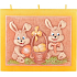 Candles Hares with a basket scented flat candle with 3 wicks 130 x 100 mm