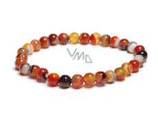 Agate yellow bracelet elastic natural stone, ball 6 mm / 16 - 17 cm