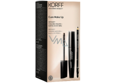 Korff Cure Make Up Intensity Volume Mascara řasenka Černá 13,2 ml + Eye Pencil tužka na oči 01 Černá 1,05 g, kosmetická sada pro ženy