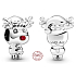 Sterling silver 925 Rudolph with red reindeer nose, bead for Christmas bracelet