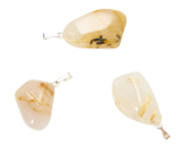 Crystal with rutile Trommel pendant natural stone M, approx. 3 cm, stone of stones