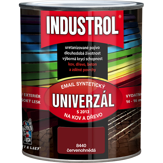 Industrol S2013 universal gloss topcoat for metal and wood, 8440 red-brown, 600 ml