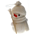 White snowman with scarf and whisk for hanging 11 cm