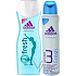 Adidas Fresh Shower Gel 250 ml + Action 3 Fresh antiperspirant deodorant spray 150 ml, cosmetic set