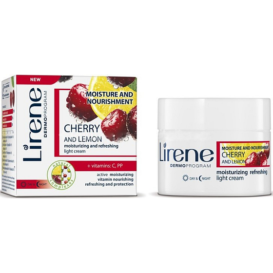 Lirene Cherry and Lemon light refreshing moisturizing and nourishing day and night cream 50 ml