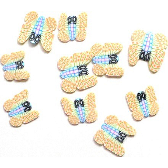 Professional Nail decorations butterflies beige-colored 132 1 package