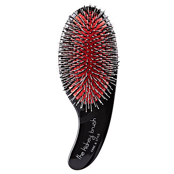 Olivia Garden The Kidney Brush Care & Style Black Combination Brush with Combined, Nylon and Natural Forging Bristles