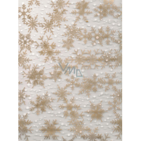 Nekupto Cellophane bag 20 x 35 cm Christmas gold snowflakes transparent 20 x 35 cm