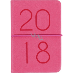 Albi Diary 2018 mini Pink with rubber band 7,5 cm × 11 cm × 1,1 cm