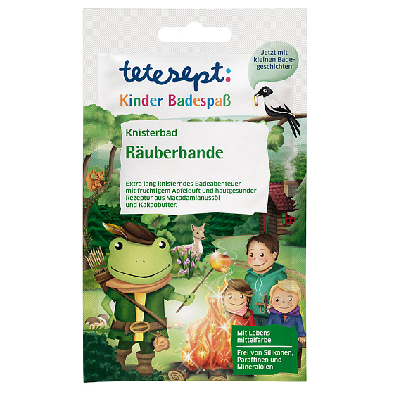 Tetesept Bath Pirates Pearls amazing water color, glitter effect and extra long crackling with fruity apple scent for boys 50 g