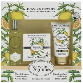 Jeanne en Provence Verveine Cédrat - Verbena and Citrus fruits perfumed water for women 60 ml + toilet soap soap 100 g + hand cream 75 ml, cosmetic set