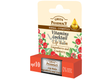 Green Pharmacy Vitamins Cocktail - Cranberry Vitamins and Jojoba Oil Lip Balm 3.6 g