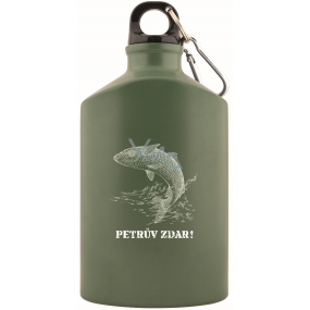 Bohemia Gifts Drinking cup with print for fishermen - Petrův zdar metal bottle 0.5 l
