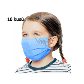 3-layer protective medical non-woven disposable, low respiratory resistance for children 10 pieces deep blue without print