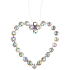 Metal hanging heart with stones 9 cm