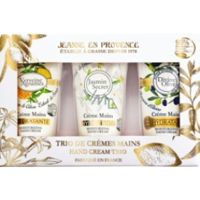 Jeanne en Provence Jasmin Secret hand cream + Verveine Agrumes hand cream + Divine Olive hand cream 3 x 75 ml, cosmetic set