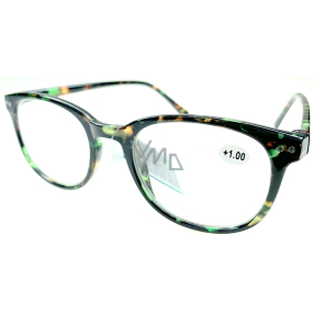 Berkeley Reading glasses +1.0 plastic tabby black-green-brown 1 piece MC2198