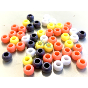 Plastic beads 6 x 8 mm colour mix 50 pieces