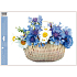Window film without glue flowers blue in basket 42 x 30 cm