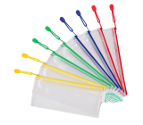 Tarifold DL mesh envelope with zipper, PVC 8 pcs mixed colours