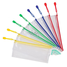 Tarifold DL mesh envelope with zipper, PVC 8 pcs mixed colours