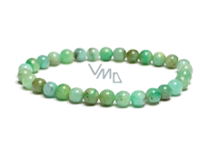 Jadeite Burmese bracelet elastic natural stone, ball 6 mm / 16 - 17 cm