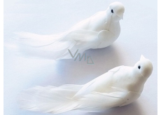 White bird on clip 11 cm 2 pieces