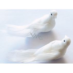 White bird on clip 11 cm 2 pieces