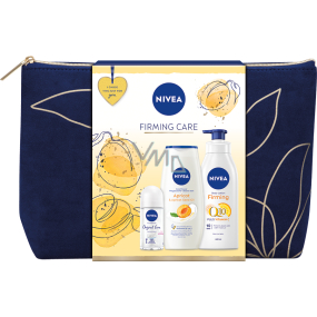 Nivea Firming Care Original Care antiperspirant 50 ml + Firming Q10 + Vitamin C firming body lotion 400 ml + Apricot cream shower gel + cosmetic bag, cosmetic set for women