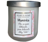Heart & Home Fresh linen soy scented candle with Mom's name 110 g