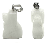 Quartz Dog pendant natural stone, hand cut figurine 1,8 x 2,5 x 8 mm, the most perfect healer