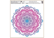 Window film without glue Pink-blue mandala 30 x 33,5 cm