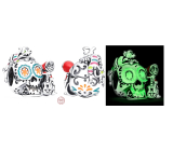 Charm Sterling silver 925 Disney Pixar Coco Miguel & Dante skull glow in the dark, Luminous bead bracelet, Halloween