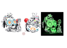 Charm Sterling silver 925 Disney Pixar Coco Miguel & Dante skull glow in the dark, Luminous bead bracelet, Halloween