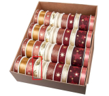 Ditipo Fabric Christmas ribbon with wire Gold 3 m x 25 mm