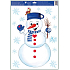 Window film Christmas Snowman blue pot 35 x 50 cm
