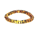 Amber Baltic bracelet elastic natural disc, 16 - 17 cm wisdom - health - kindness