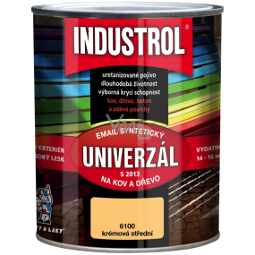 Industrol S2013 Univerzál lesk vrchní barva na kov a dřevo 6100 Krémová střední 0,75 l