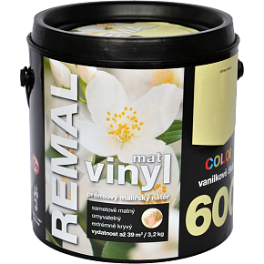 REMAL Vinyl Color mat washable wall paint, 600 vanilla yellow, 3.2 kg