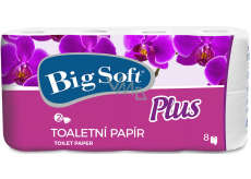 Big Soft Plus White Toilet Paper 160 pieces 2 ply 8 pieces