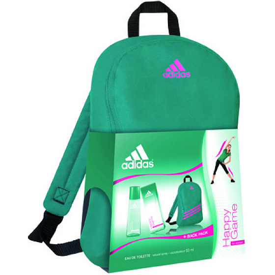 Adidas Happy Game eau de toilette 50 ml + backpack, gift set for women