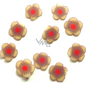 Professional nail decorations flowers brown-red 132 1 pack