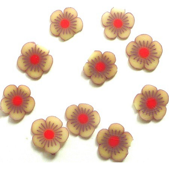 Professional nail decorations flowers brown-red 132 1 pack