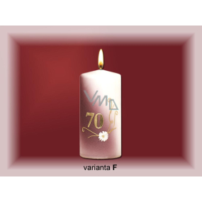 Lima Jubilee 70 years candle white decorated 70 x 150 mm 1 piece