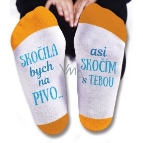 Nekupto Family gifts with humor Socks I would jump for beer, size 39-42