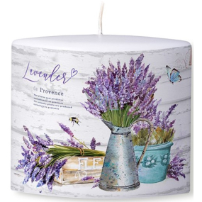 Candles Lavender scented candle with lavender decal ellipse 110 x 45 x 110 mm 1 piece