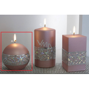 Lima Hologram candle pink ball 100 mm 1 piece