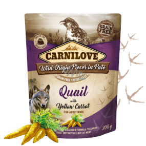 Carnilove Dog Pouch Paté Quail with yellow carrots cellless pockets for adult dogs 300 g