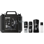 Ax Black 3 in 1 shower gel 400 ml + deodorant spray 150 ml + antiperspirant spray 150 ml + aftershave 100 ml + case, cosmetic set for men